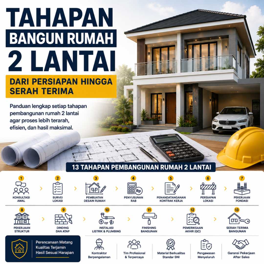 tahapan bangun rumah 2 lantai